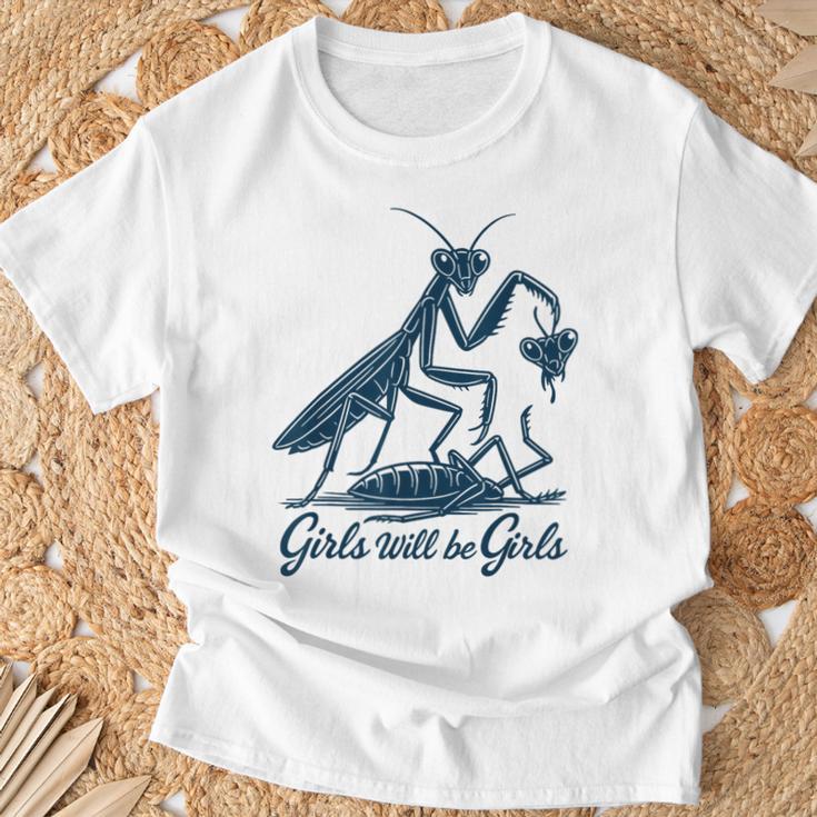 Girl Will Be Girls Praying Mantis T-Shirt | Mazezy DE