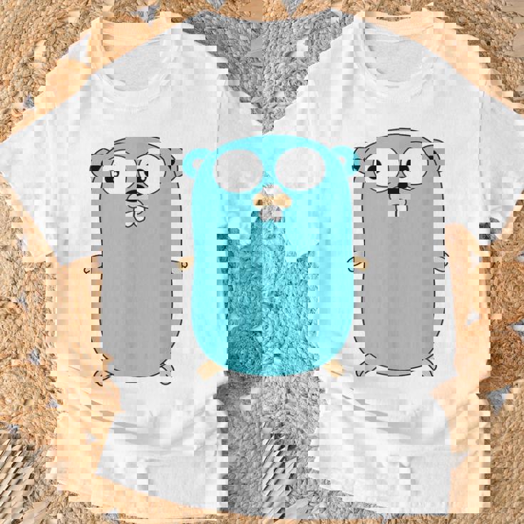 Go Golang プログラミング言語ロゴ マスコットゴファー Tシャツ 高齢者への贈り物