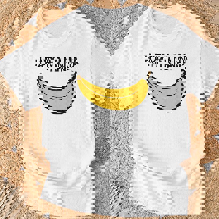 Happy Banana ファニーバナナラブ フルーツバナナ スマイリーフェイス Tシャツ 高齢者への贈り物
