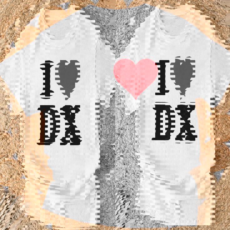 I Heart Dx Initials I Love DX First And Last Name D X Tシャツ 高齢者への贈り物