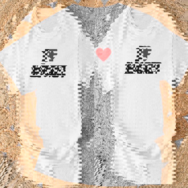 I Heart Hockey Tシャツ 高齢者への贈り物