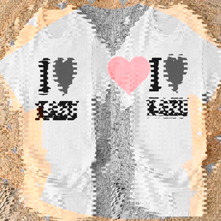 I Heart Kazu 名 I Love パーソナライズ Tシャツ 高齢者への贈り物