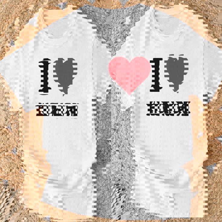 I Heart Kurumi ファーストネーム I Love パーソナライズ Tシャツ 高齢者への贈り物