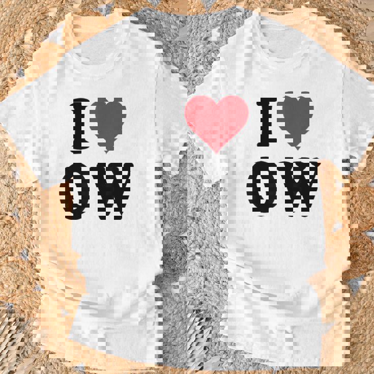 I Heart Ow Initials I Love OW First And Last Name O W Tシャツ 高齢者への贈り物