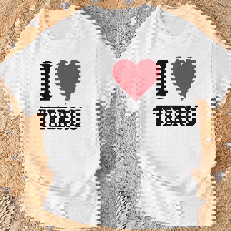 I Heart Teru 名 I Love パーソナライズ Tシャツ 高齢者への贈り物