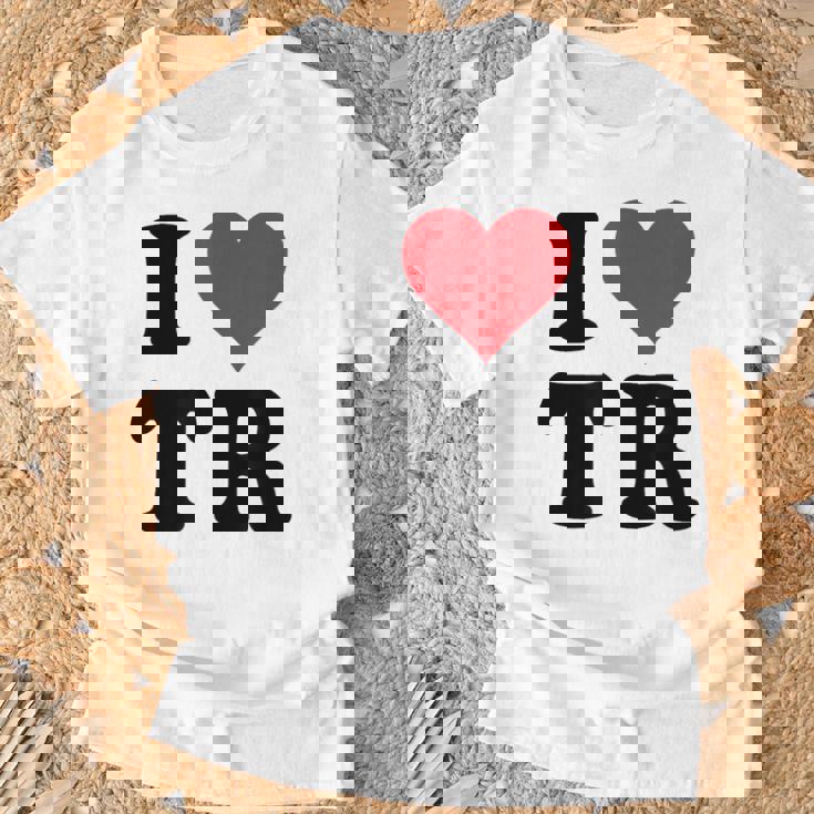 I Heart Tr Initials I Love TR First And Last NameR Tシャツ 高齢者への贈り物