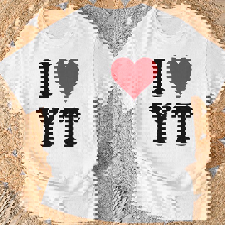 I Heart Yt Initials I Love YT First And Last Name YTシャツ 高齢者への贈り物