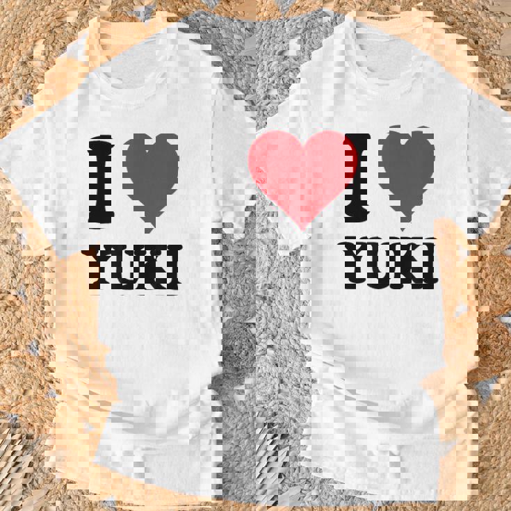 I Heart Yukiファーストネーム I Love パーソナライズ Tシャツ 高齢者への贈り物