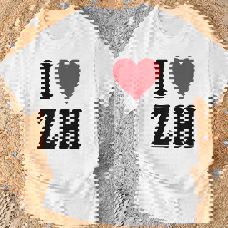 I Heart Zh Initials I Love ZH First And Last Name Z H Tシャツ 高齢者への贈り物