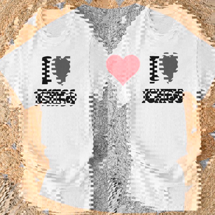 I Heart いちご ファーストネーム I Love パーソナライズ Tシャツ 高齢者への贈り物