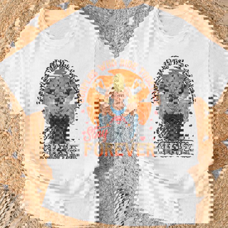 Hot Motorcycle Coupleexy Biker Chick Rider Back Print Tシャツ 高齢者への贈り物