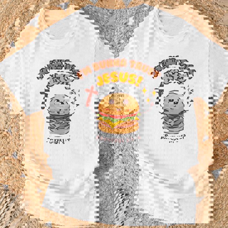 I'm Bunna Trust Jesus 箴言 クリスチャンハンバーガーしゃれ Tシャツ 高齢者への贈り物