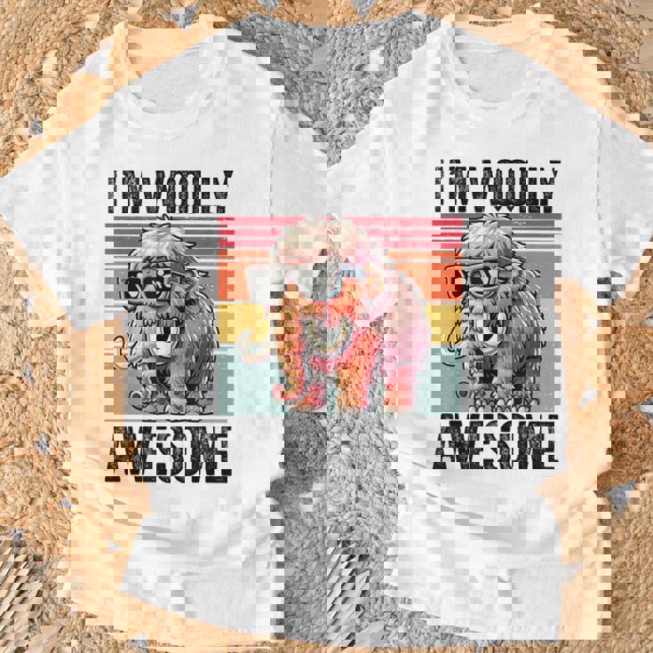 I'm Woolly Awesome 面白い レトロ メンズ レディース キッズ ウーリーマンモス Tシャツ 高齢者への贈り物