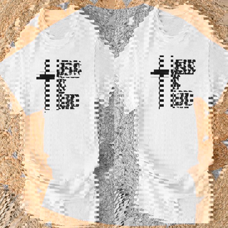 Jesus Is Lord 十字架 信仰 クリスチャン 聖書 神聖 Tシャツ 高齢者への贈り物