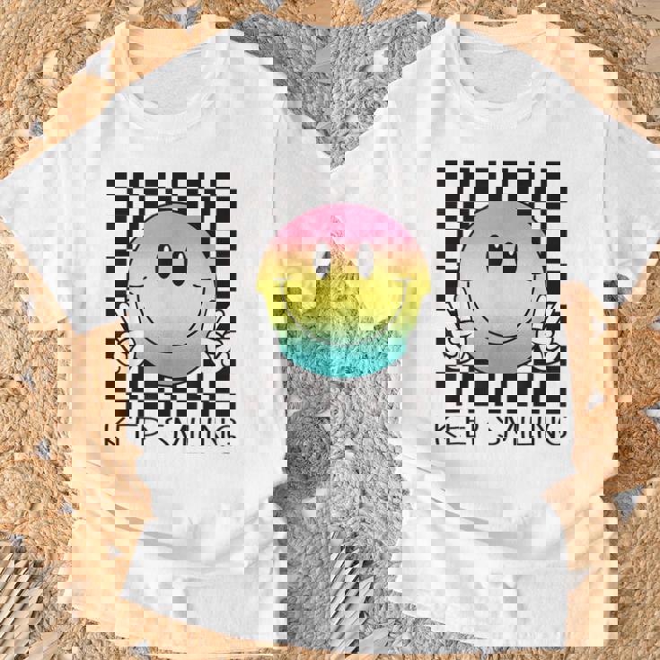 Keepmiling キュート 面白い ハッピー 平和 笑顔 ポジティブ Tシャツ 高齢者への贈り物