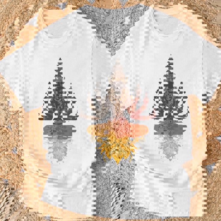 Lele ヒンドゥー教の神 ヴィシュヌ・ガネーシャ・シヴァモチーフ Tシャツ 高齢者への贈り物