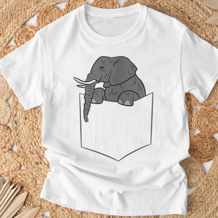 L'éléphant Dans La Poche Drôle D'éléphant De Poche T-Shirt Cadeaux pour les vieillards