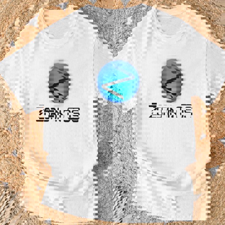 Linux Zorin Os タグラインとロゴ入り オープンソースos Tシャツ 高齢者への贈り物