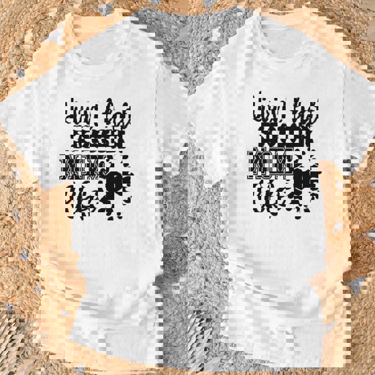 Livin' Thatoccer Mom Life ファニースポーツ 母の日 長袖tシャツ Tシャツ 高齢者への贈り物