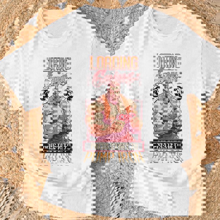 Loading Gains プレススタートからポンプ鉄ボディビルディング Tシャツ 高齢者への贈り物