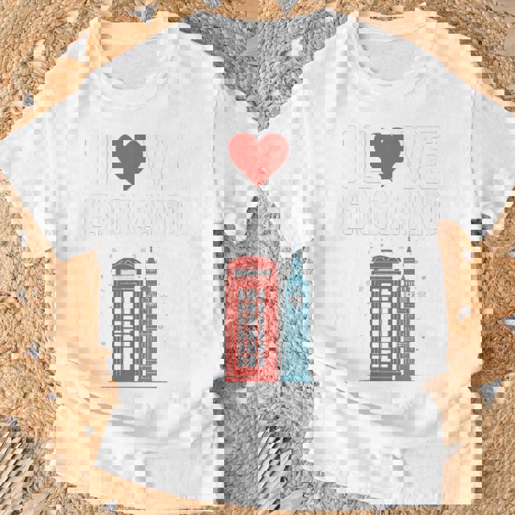 I Love Englandの象徴的なランドマークデザイン。 長袖tシャツ Tシャツ 高齢者への贈り物