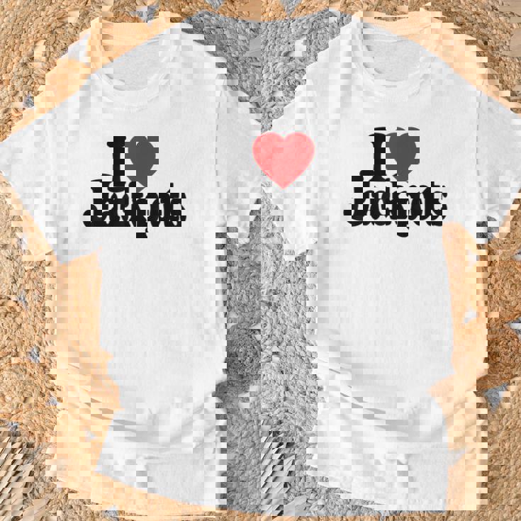 I Love Heart Jackpotslotslot Machines カジノラスベガス Tシャツ 高齢者への贈り物