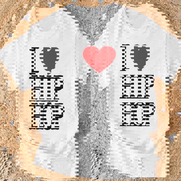 I Love Hip Hop ハート ラップ&ヒップホップファン Tシャツ 高齢者への贈り物