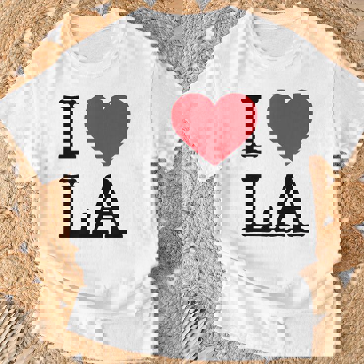 I Love La Top I Heart Los Angeles バケーションギフト Tシャツ 高齢者への贈り物