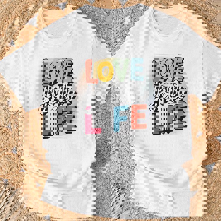 Love Your Life インスピレーション引用シャツ モチベーションアップ Tシャツ 高齢者への贈り物