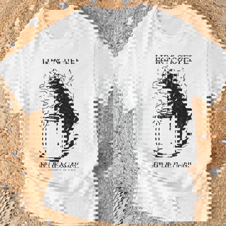 Magic Coffee Cat 面白い猫 Tシャツ 高齢者への贈り物