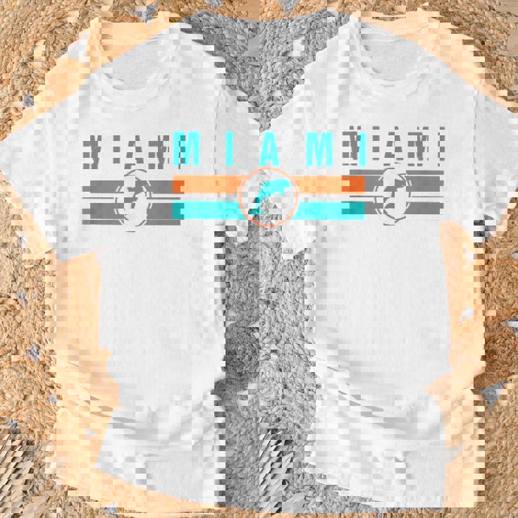 Mia マイアミ ローカルスタンダード Mia レトロ ドルフィン マイアミ Fl クラシック Tシャツ 高齢者への贈り物