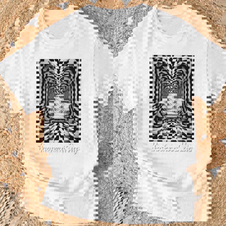 Monochrome Magic 幾何学トリックアート 長袖tシャツ Tシャツ 高齢者への贈り物