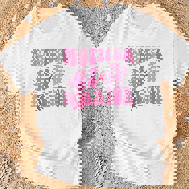 Mother Of A Warrior 乳がん啓発 ピンクリボン 長袖tシャツ Tシャツ 高齢者への贈り物