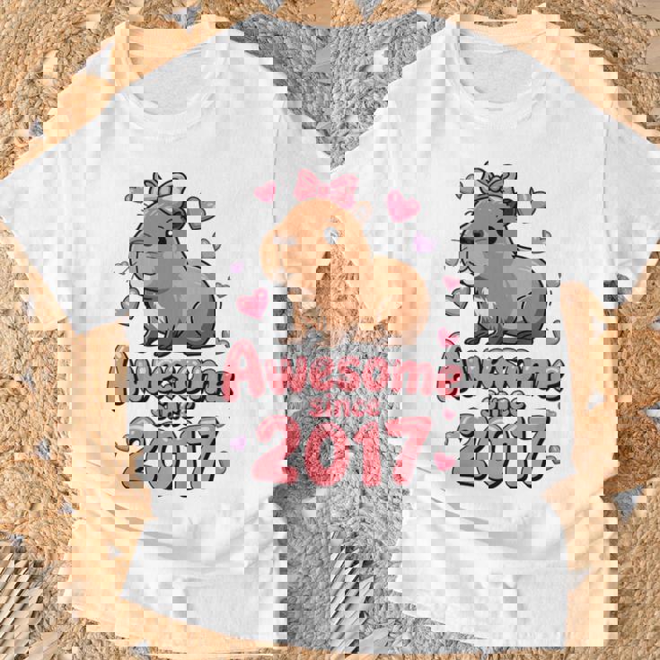 Niños Niños De Capibara De 8 Años Para Niñas Fiesta De 8 Cumpleañ Camiseta unisex Regalos para ancianos
