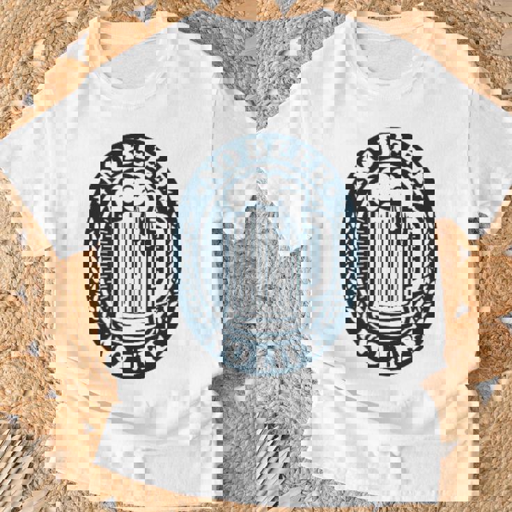 No Beer No Life ヴィンテージ飲料 ビール愛好家向け 左胸 Tシャツ 高齢者への贈り物