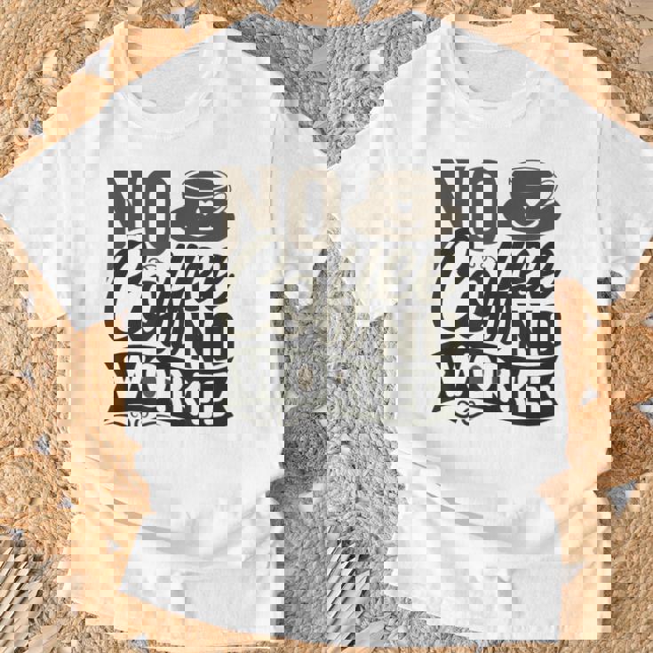 No Coffee No Workee 面白いコーヒー愛好家 Tシャツ 高齢者への贈り物