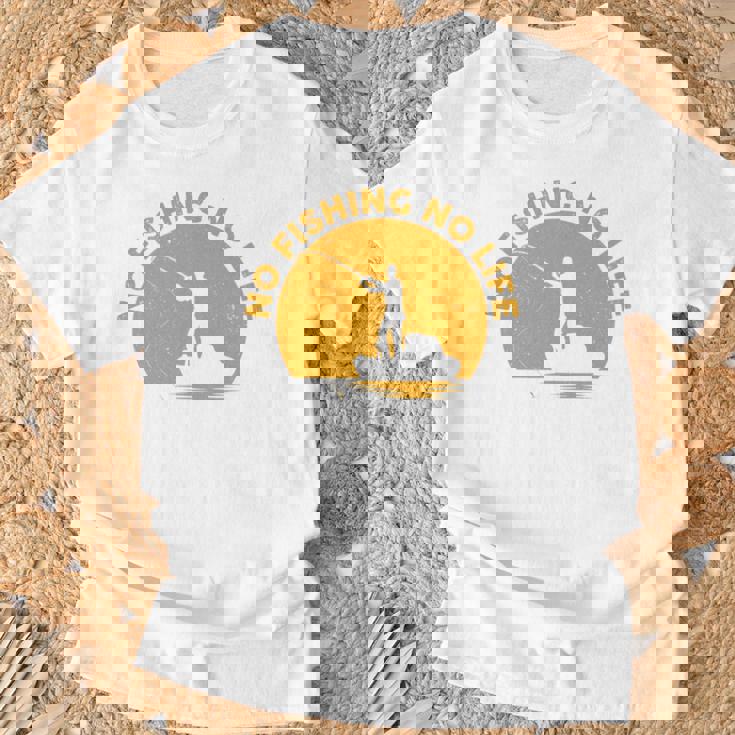 No Fishing No Life 釣り フィッシング ロゴ プリント 長袖tシャツ Tシャツ 高齢者への贈り物