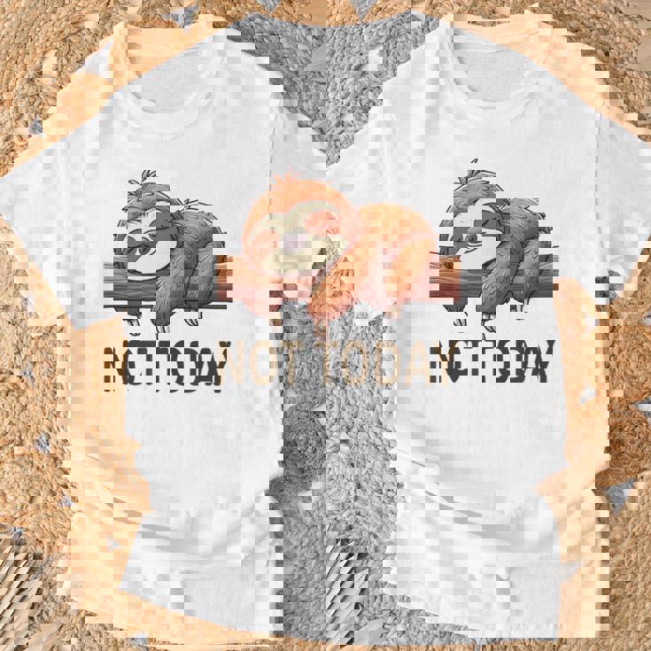 Not Todayloth 今日はナマケモノ Tシャツ 高齢者への贈り物