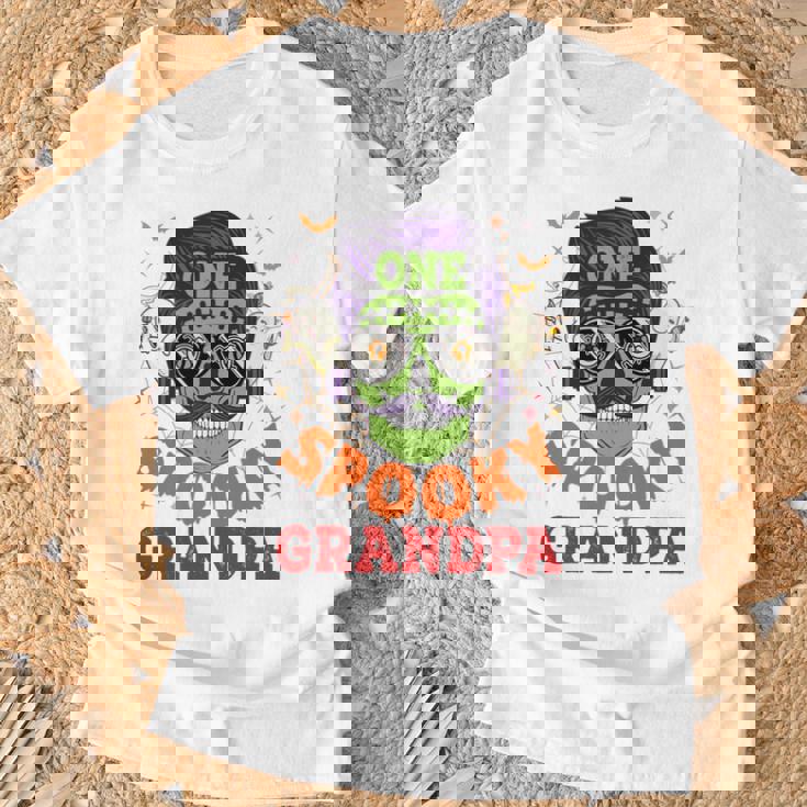 Onepooky Grandpa ハロウィン ホラーマン サングラス ファミリー 長袖tシャツ Tシャツ 高齢者への贈り物