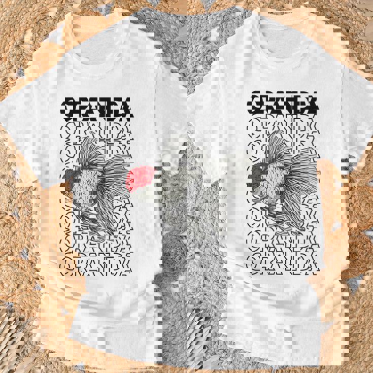 Oranda Goldfish 80年代スタイル ファンシー金魚オーナー Tシャツ 高齢者への贈り物