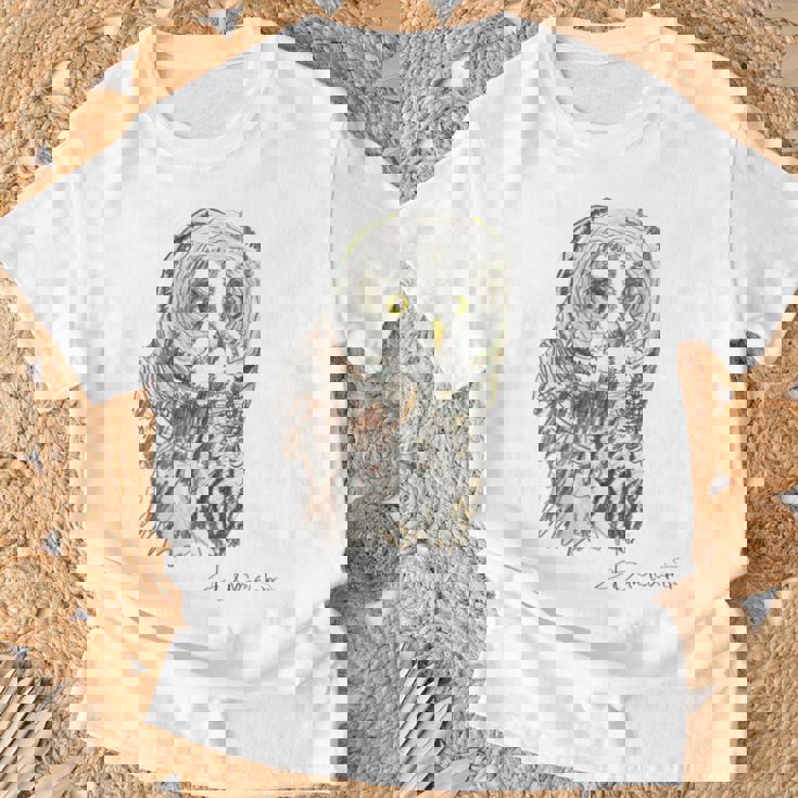 Owl Drawing Tシャツ 高齢者への贈り物