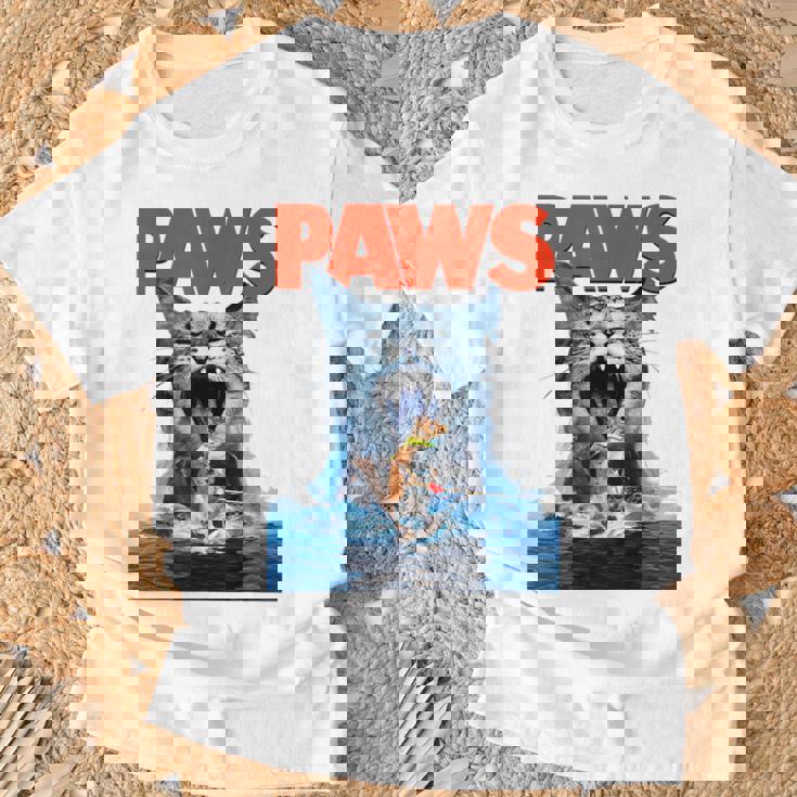 Paws Cat Lover ホラー映画 パロディ Tシャツ 高齢者への贈り物