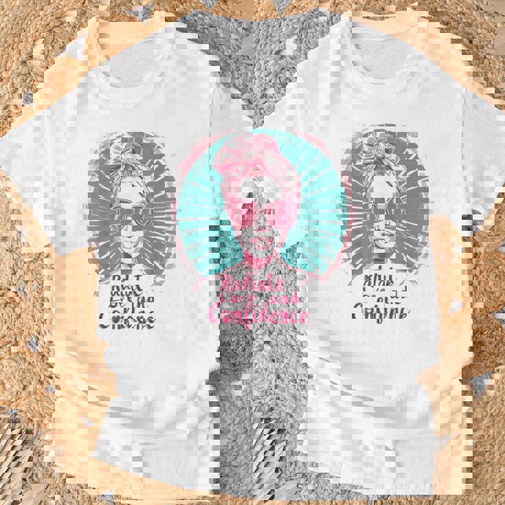 Radiate Love And Confidence Body Positive レトロ ポップアート Tシャツ 高齢者への贈り物