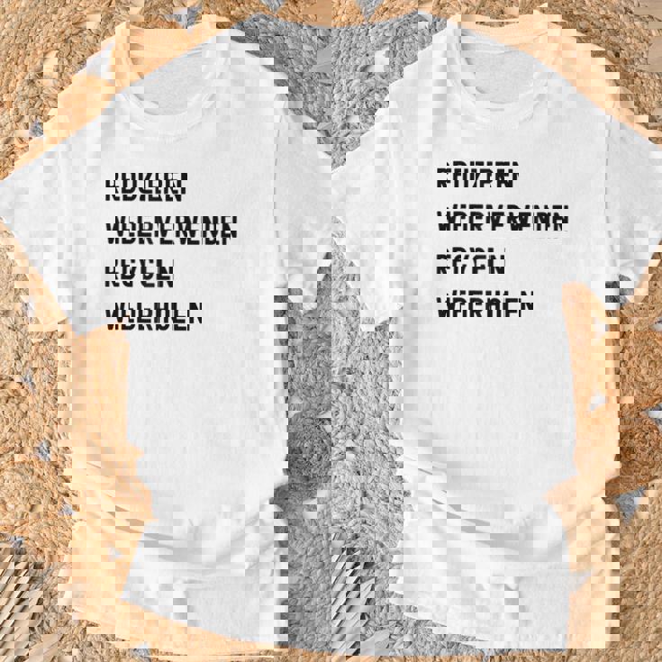 Reduzieren Wiederverwenden Recyceln Wiederholen Tシャツ 高齢者への贈り物