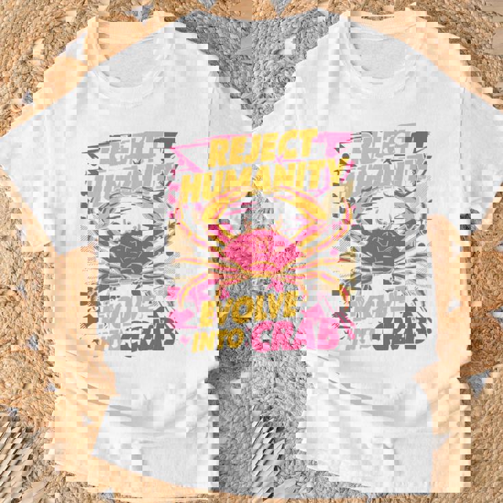 Reject Humanity Evolve To Crab ファニーカニ 長袖tシャツ Tシャツ 高齢者への贈り物