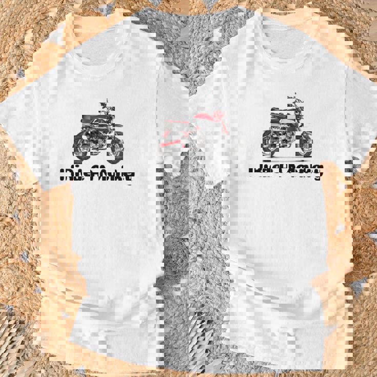 I Ride A Monkey オートバイミニバイクまたはピットバイク Tシャツ 高齢者への贈り物