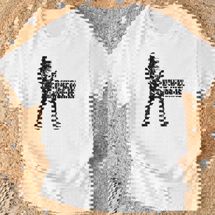 Rock 'N' Roll Never Dies ギタープレーヤー Tシャツ 高齢者への贈り物