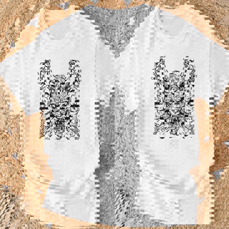 Samurái Máscara De Hannya Oni Japón Anime Camiseta unisex Regalos para ancianos