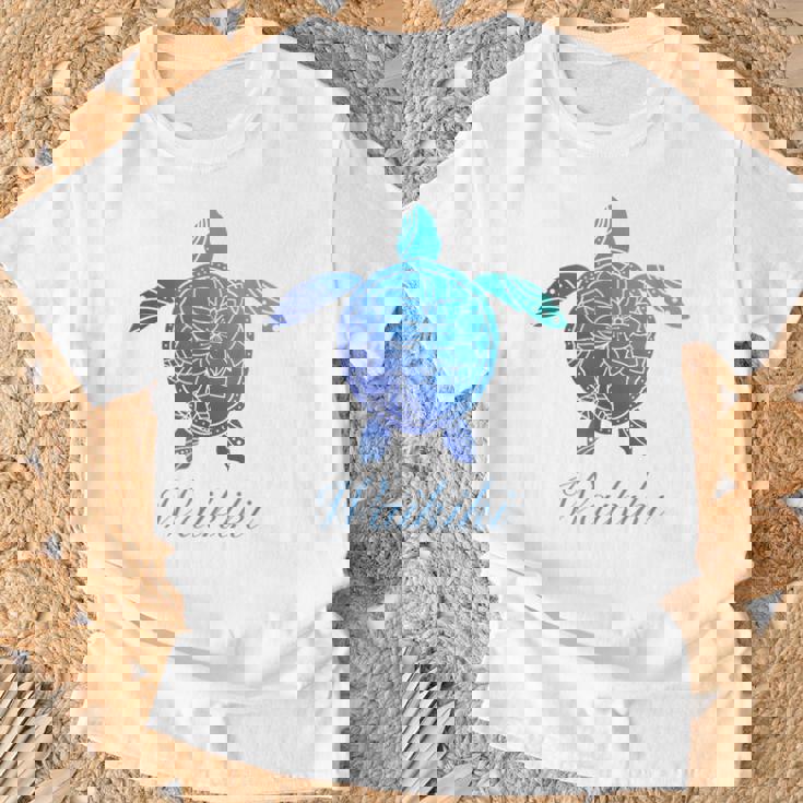 Save The Hawaiiea Turtles ハワイアンブルー トライバルタートルホヌ Tシャツ 高齢者への贈り物