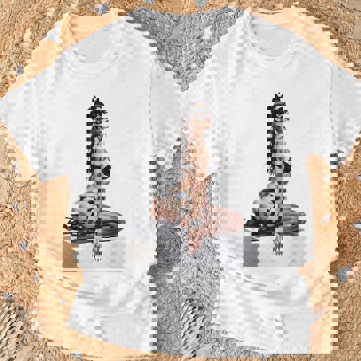 Sexy Girl グラフィックtシャツ セクシー「バッドキティ」ピンナップガール カットアウト。 Tシャツ 高齢者への贈り物